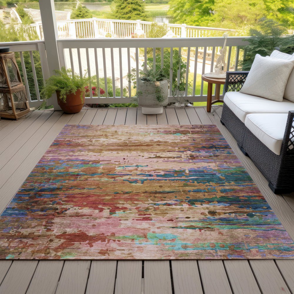 Machine Washable Indoor/Outdoor Chantille ACN2035 Sage 5' x 7'6" Rug