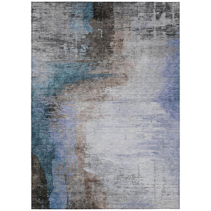 Machine Washable Indoor/Outdoor Chantille ACN2041 Brown 5' x 7'6" Rug