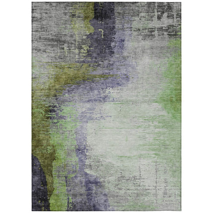 Machine Washable Indoor/Outdoor Chantille ACN2041 Plum 5' x 7'6" Rug
