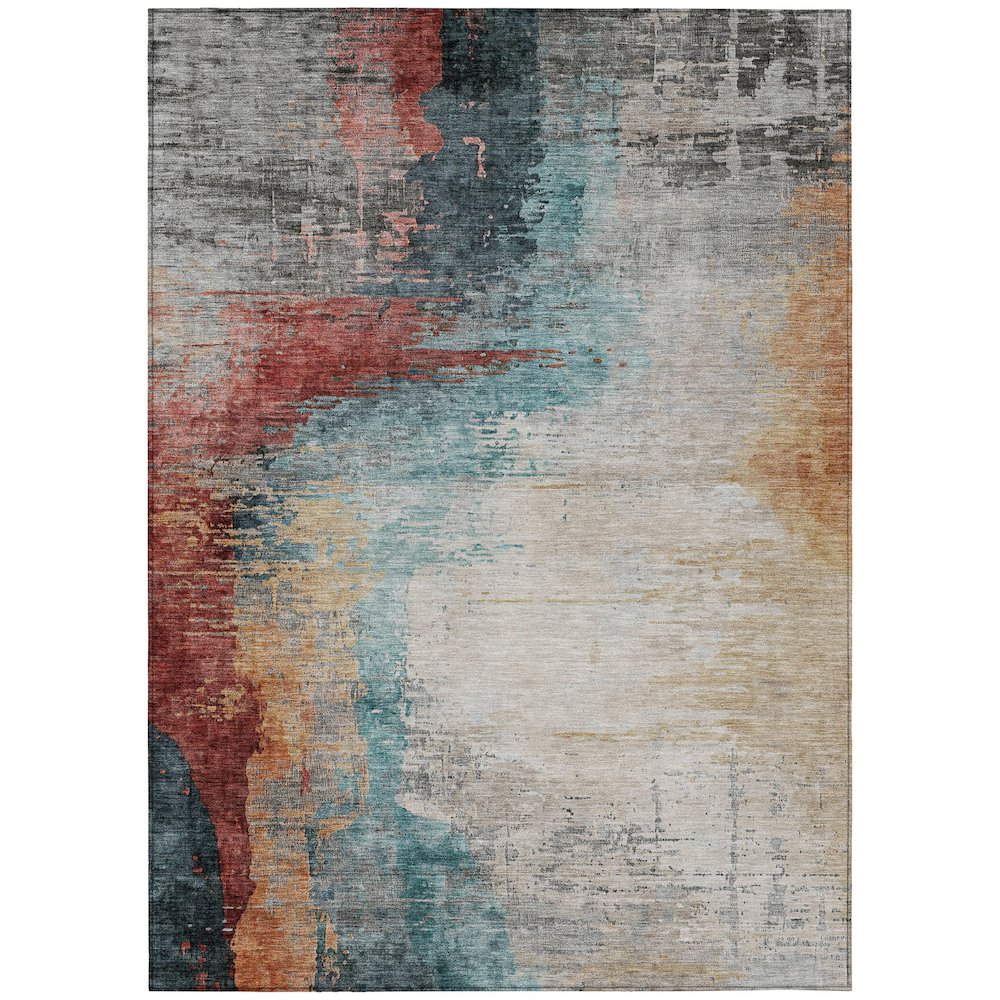 Machine Washable Indoor/Outdoor Chantille ACN2041 Teal 5' x 7'6" Rug