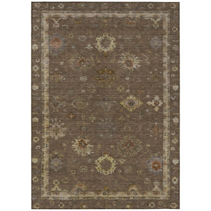 Machine Washable Indoor/Outdoor Chantille ACN2045 Chocolate 5' x 7'6" Rug