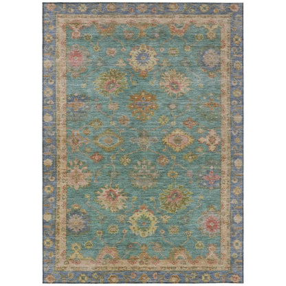 Machine Washable Indoor/Outdoor Chantille ACN2045 Teal 5' x 7'6" Rug