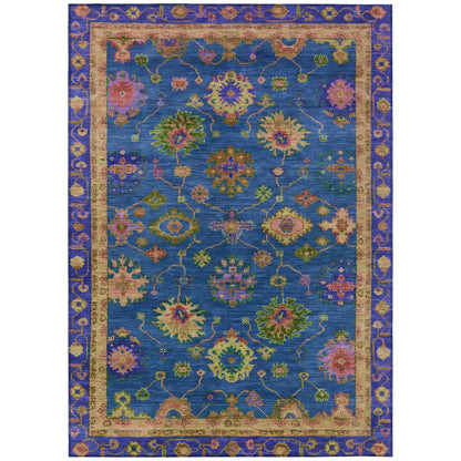 Machine Washable Indoor/Outdoor Chantille ACN2046 Blue 5' x 7'6" Rug