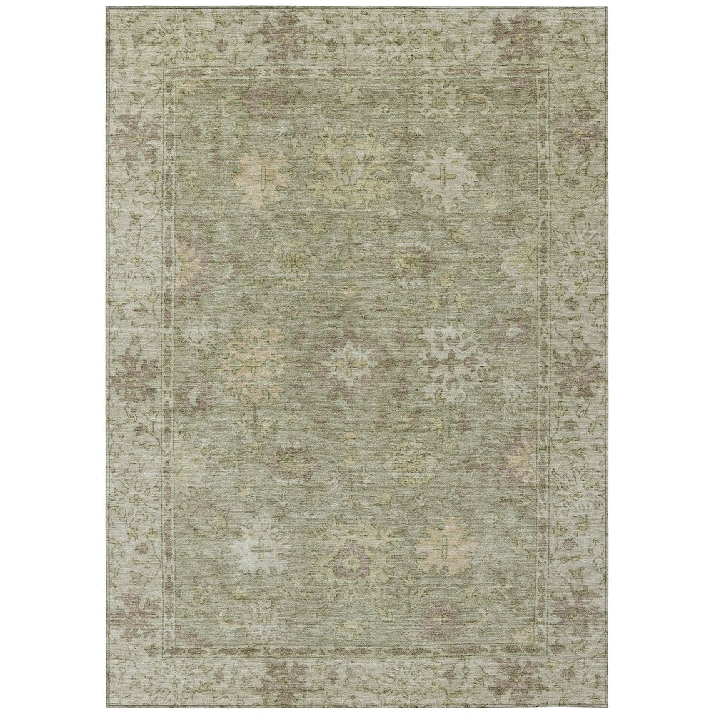 Machine Washable Indoor/Outdoor Chantille ACN2051 Sage 5' x 7'6" Rug