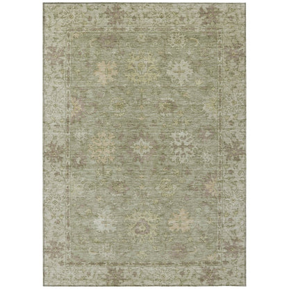 Machine Washable Indoor/Outdoor Chantille ACN2051 Sage 5' x 7'6" Rug