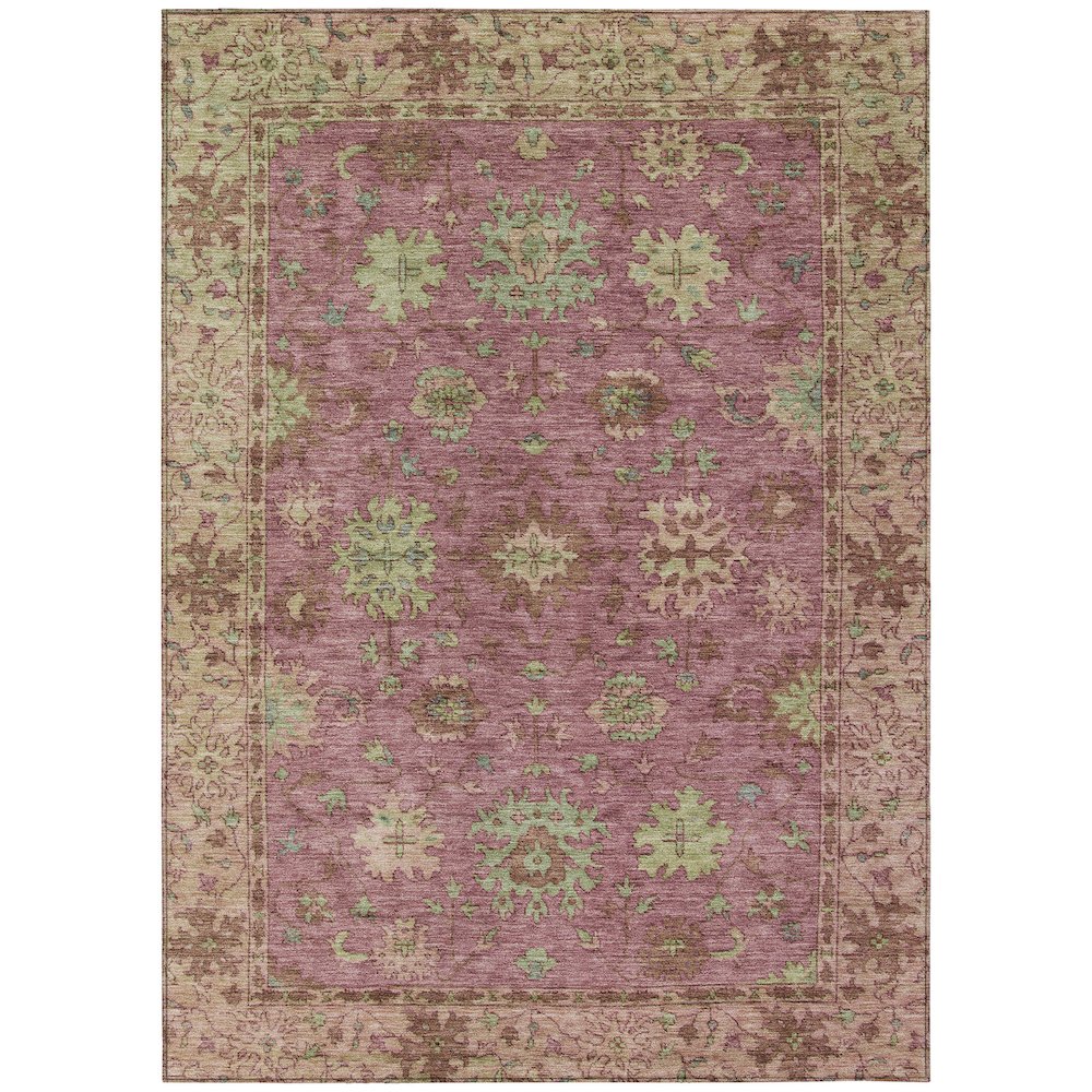 Machine Washable Indoor/Outdoor Chantille ACN2052 Pink 5' x 7'6" Rug