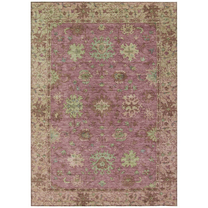 Machine Washable Indoor/Outdoor Chantille ACN2052 Pink 5' x 7'6" Rug
