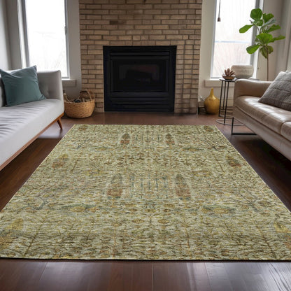 Machine Washable Indoor/Outdoor Chantille ACN2053 Wheat 5' x 7'6" Rug