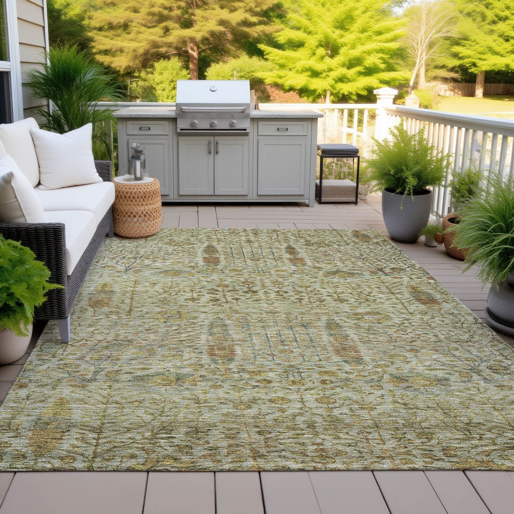 Machine Washable Indoor/Outdoor Chantille ACN2053 Wheat 5' x 7'6" Rug
