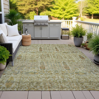 Machine Washable Indoor/Outdoor Chantille ACN2053 Wheat 5' x 7'6" Rug