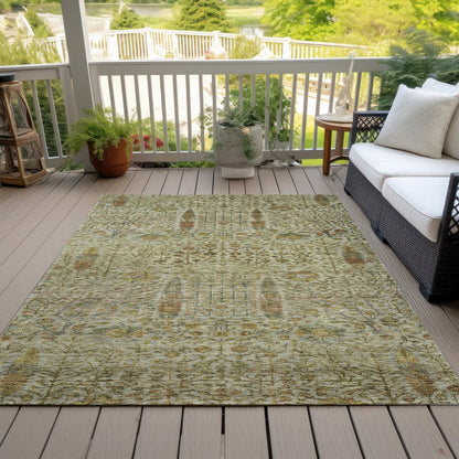 Machine Washable Indoor/Outdoor Chantille ACN2053 Wheat 5' x 7'6" Rug