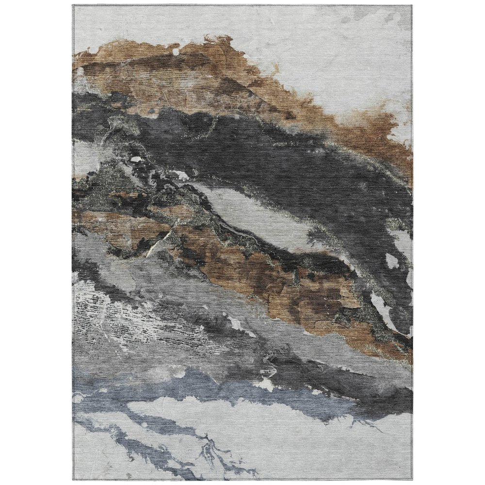 Machine Washable Indoor/Outdoor Chantille ACN2054 Gray 5' x 7'6" Rug
