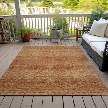 Machine Washable Indoor/Outdoor Chantille ACN2060 Copper 5' x 7'6" Rug