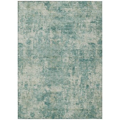 Machine Washable Indoor/Outdoor Chantille ACN2061 Teal 5' x 7'6" Rug