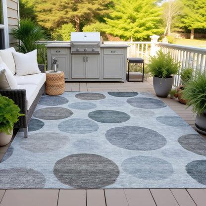 Machine Washable Indoor/Outdoor Chantille ACN2062 Blue 5' x 7'6" Rug