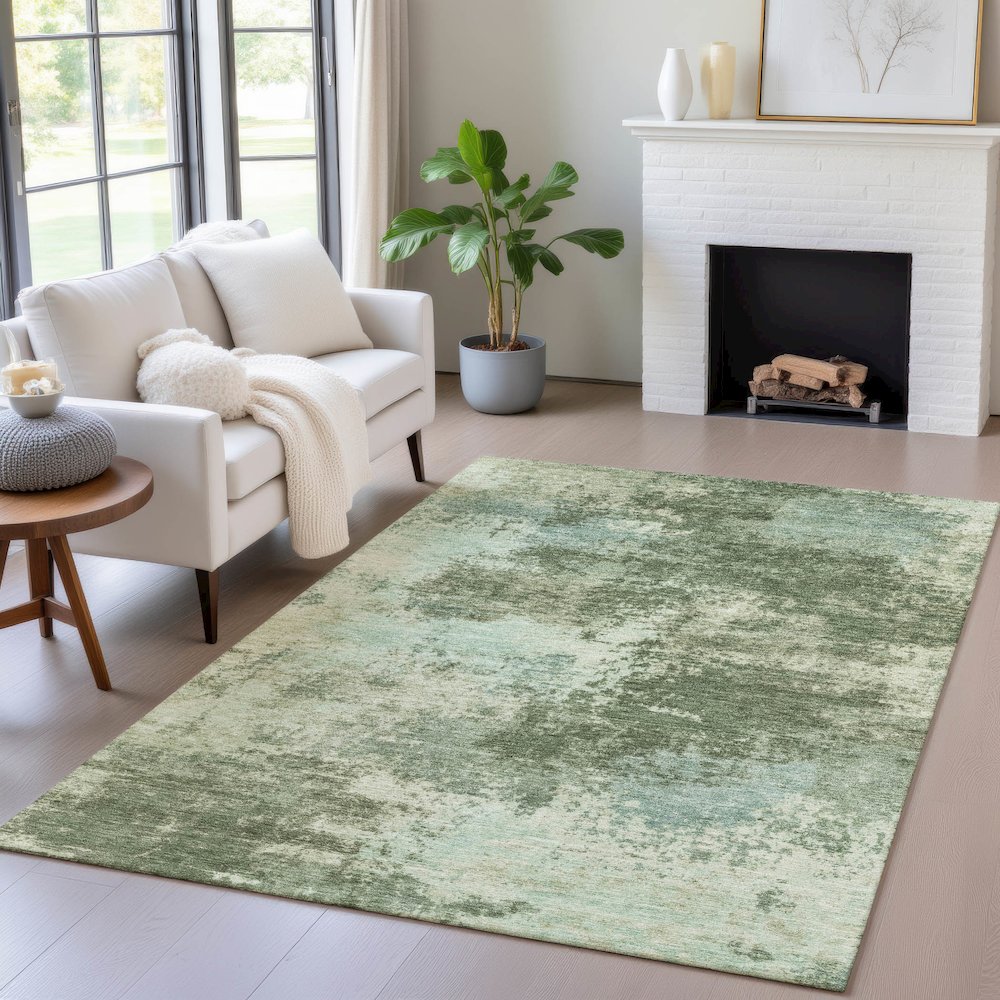 Machine Washable Indoor/Outdoor Chantille ACN2065 Aloe 5' x 7'6" Rug