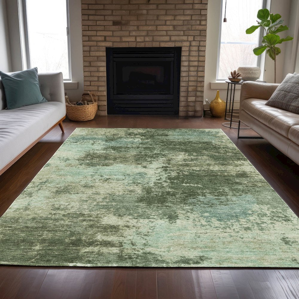Machine Washable Indoor/Outdoor Chantille ACN2065 Aloe 5' x 7'6" Rug