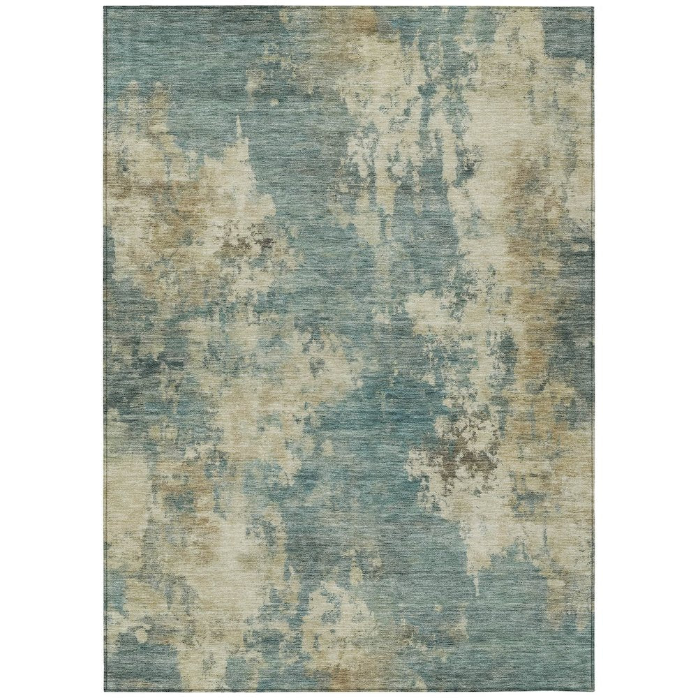 Machine Washable Indoor/Outdoor Chantille ACN2066 Teal 5' x 7'6" Rug