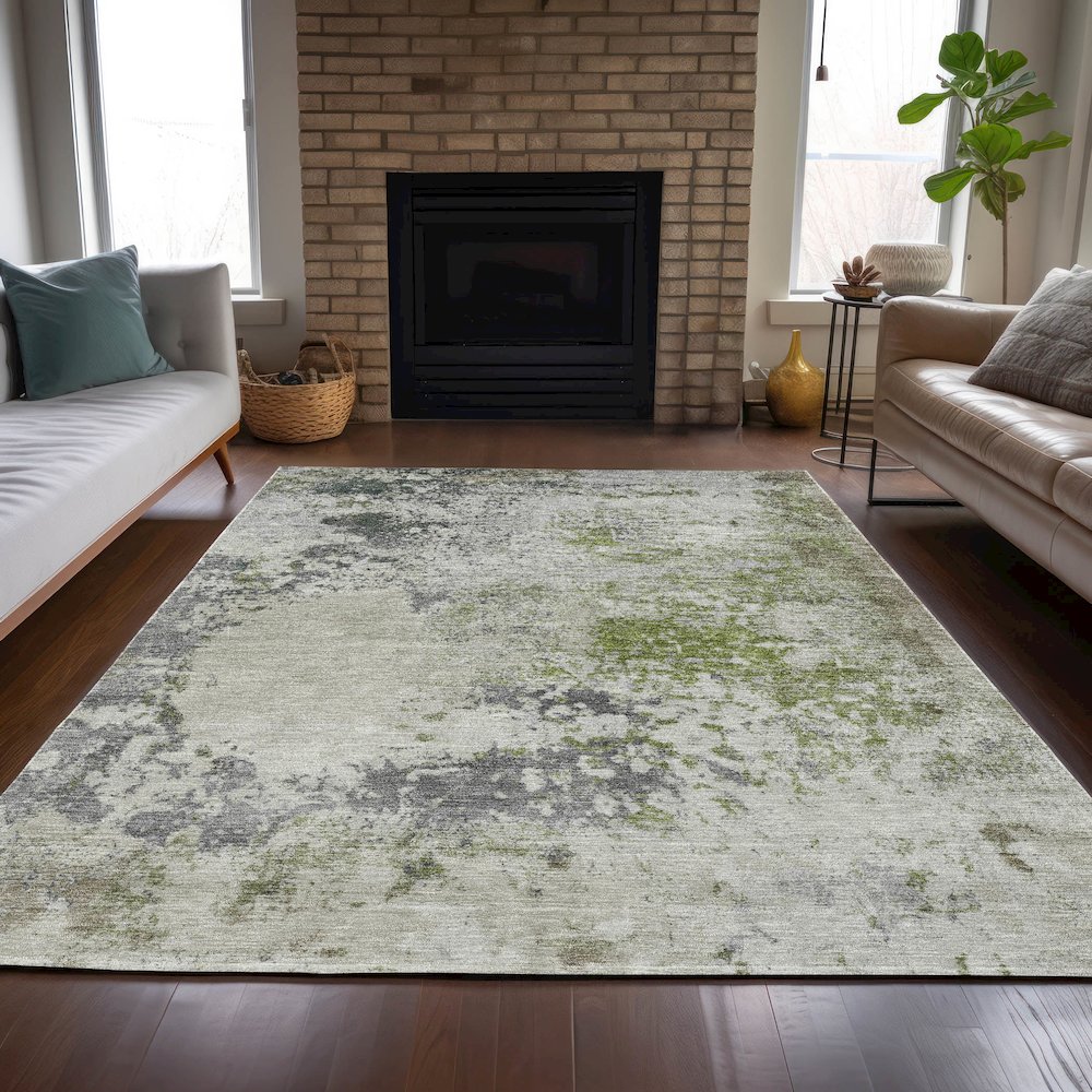 Machine Washable Indoor/Outdoor Chantille ACN2070 Linen 5' x 7'6" Rug