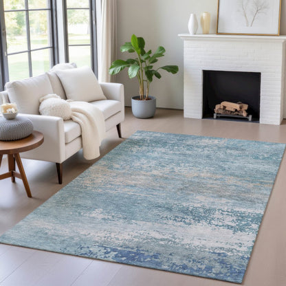 Machine Washable Indoor/Outdoor Chantille ACN2071 Sky 5' x 7'6" Rug