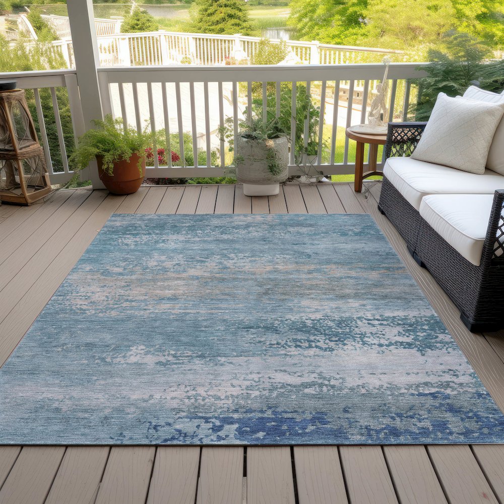 Machine Washable Indoor/Outdoor Chantille ACN2071 Sky 5' x 7'6" Rug