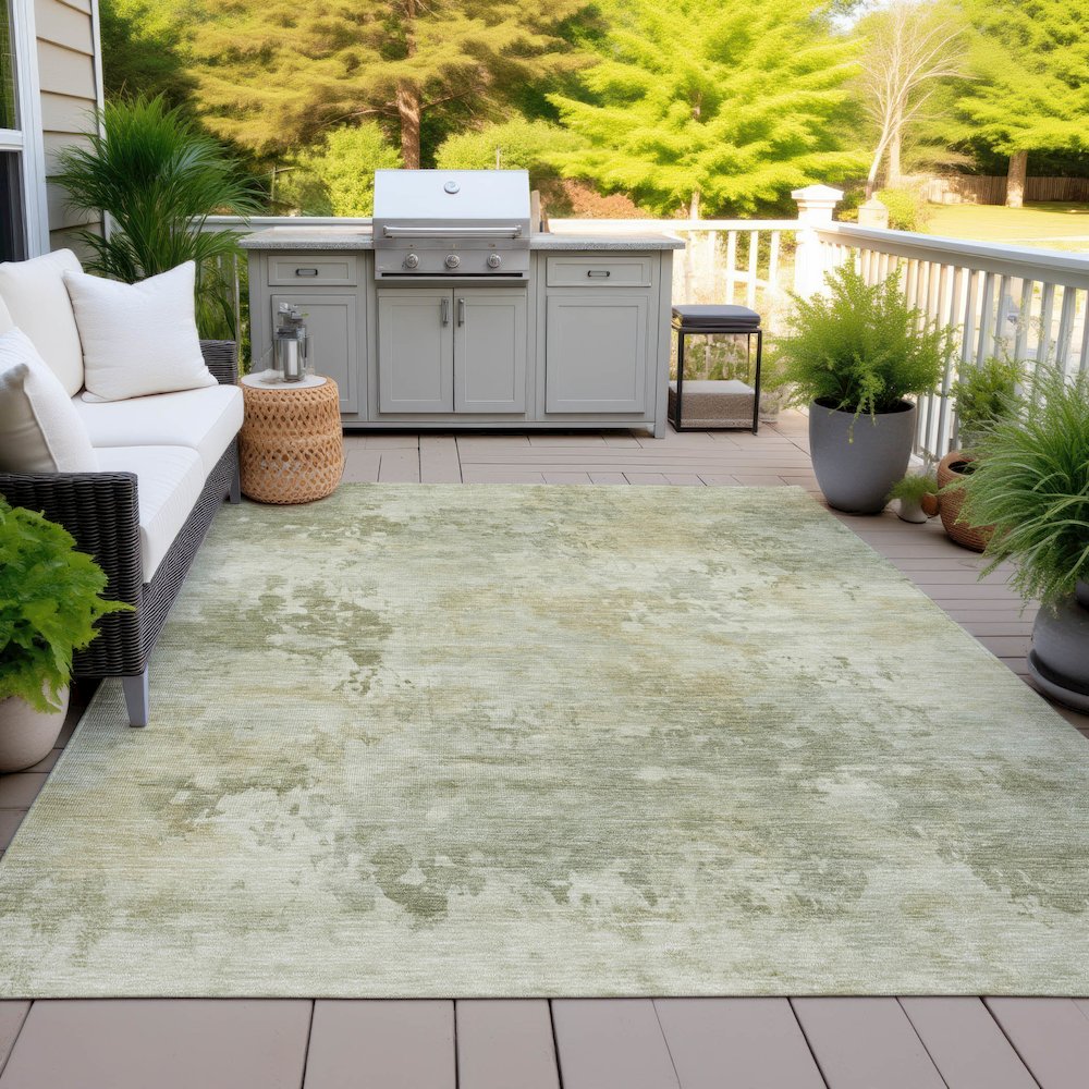 Machine Washable Indoor/Outdoor Chantille ACN2073 Sage 5' x 7'6" Rug