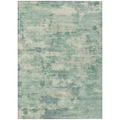 Machine Washable Indoor/Outdoor Chantille ACN2074 Teal 5' x 7'6" Rug