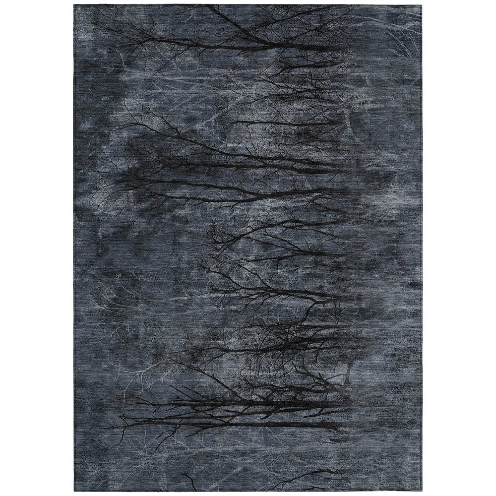 Machine Washable Indoor/Outdoor Chantille ACN2083 Charcoal 5' x 7'6" Rug