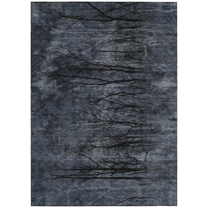 Machine Washable Indoor/Outdoor Chantille ACN2083 Charcoal 5' x 7'6" Rug