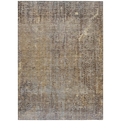 Machine Washable Indoor/Outdoor Chantille ACN2088 Brown 5' x 7'6" Rug