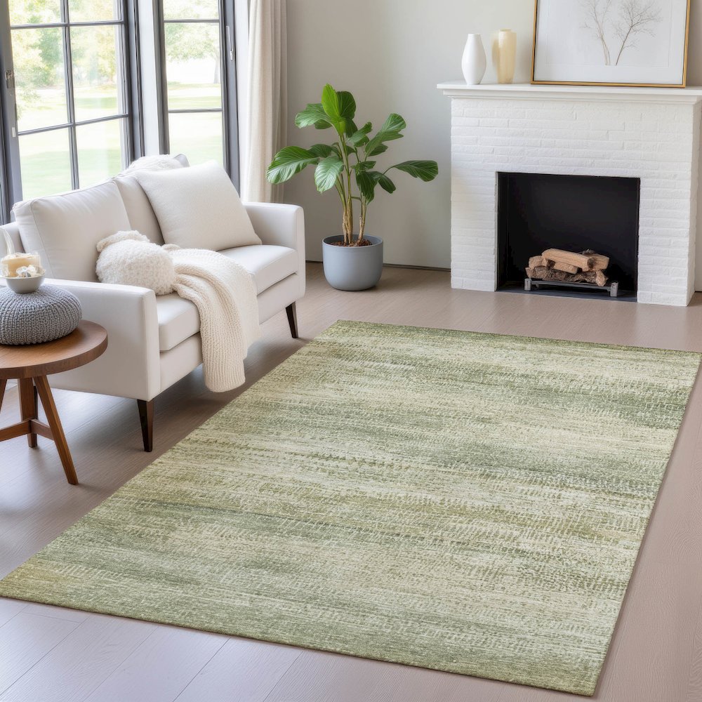 Machine Washable Indoor/Outdoor Chantille ACN2089 Aloe 5' x 7'6" Rug
