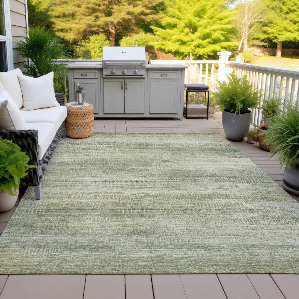 Machine Washable Indoor/Outdoor Chantille ACN2089 Aloe 5' x 7'6" Rug