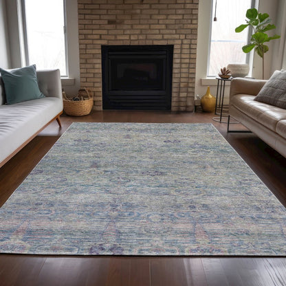 Machine Washable Indoor/Outdoor Chantille ACN2090 Plum 5' x 7'6" Rug