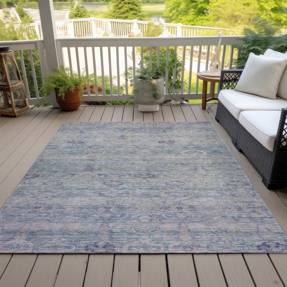 Machine Washable Indoor/Outdoor Chantille ACN2090 Plum 5' x 7'6" Rug