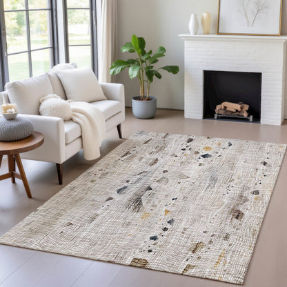 Machine Washable Indoor/Outdoor Chantille ACN2092 Linen 5' x 7'6" Rug