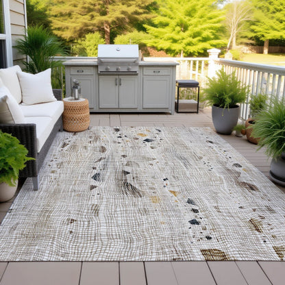 Machine Washable Indoor/Outdoor Chantille ACN2092 Linen 5' x 7'6" Rug