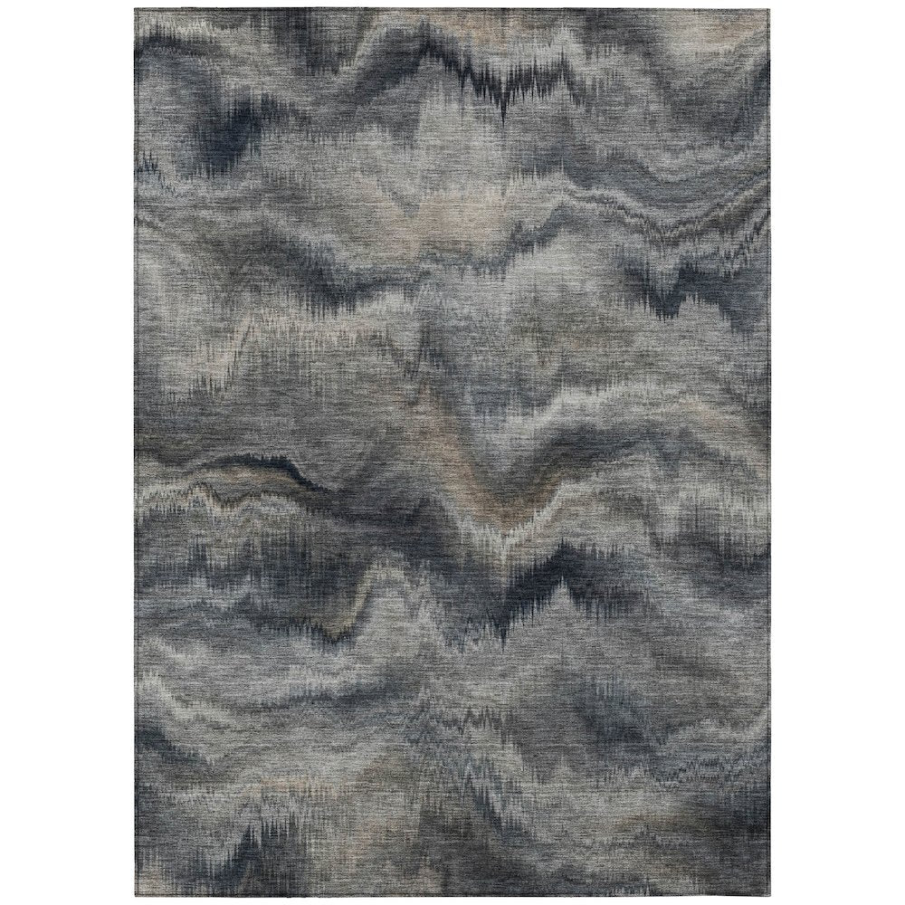 Machine Washable Indoor/Outdoor Chantille ACN2095 Gray 5' x 7'6" Rug