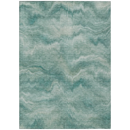 Machine Washable Indoor/Outdoor Chantille ACN2095 Teal 5' x 7'6" Rug