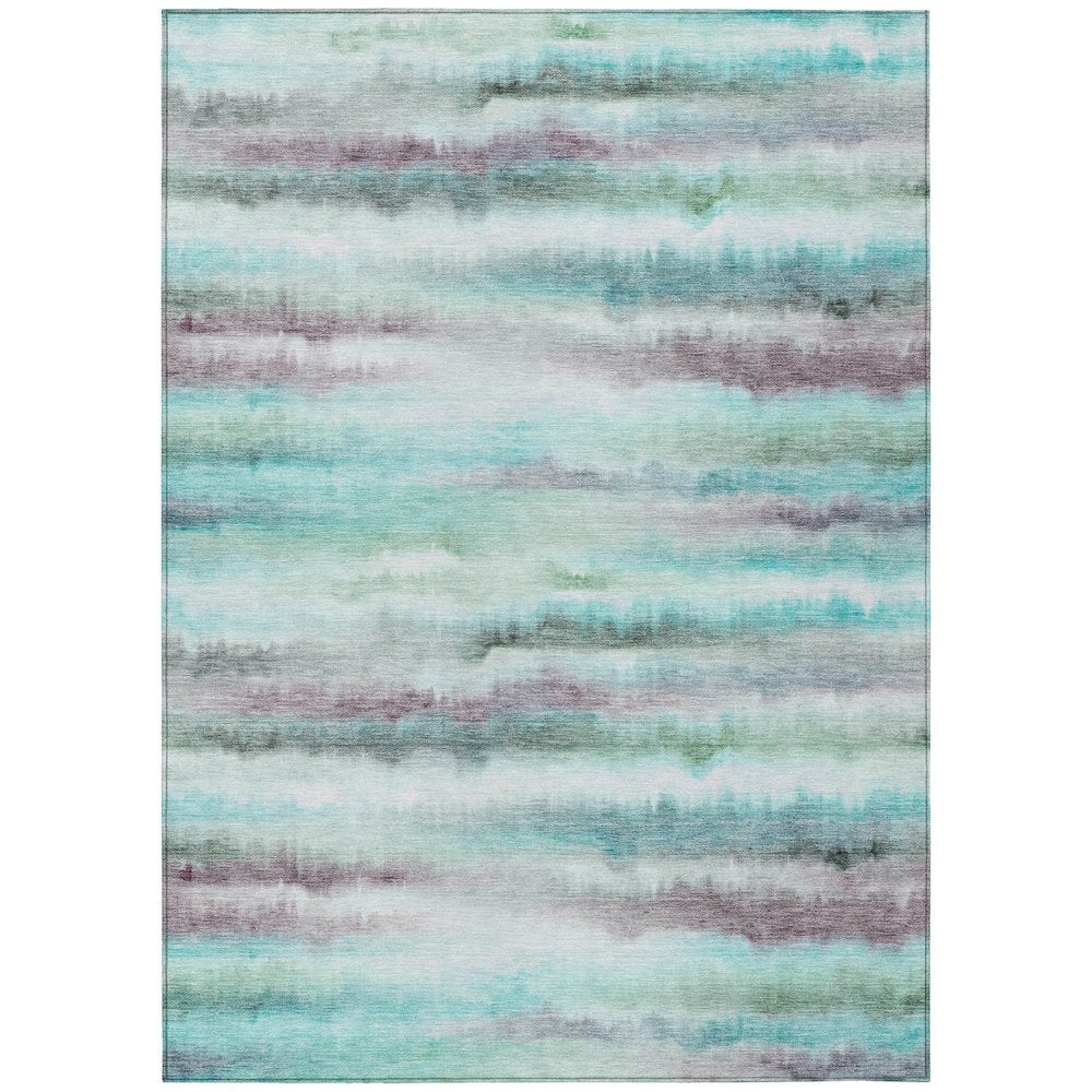 Machine Washable Indoor/Outdoor Chantille ACN2098 Teal 5' x 7'6" Rug