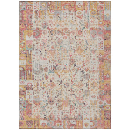 Machine Washable Indoor/Outdoor Chantille ACN2099 Pink 5' x 7'6" Rug