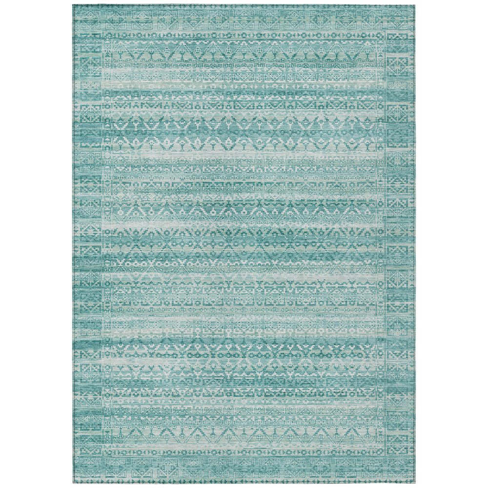 Machine Washable Indoor/Outdoor Chantille ACN2101 Aqua 5' x 7'6" Rug