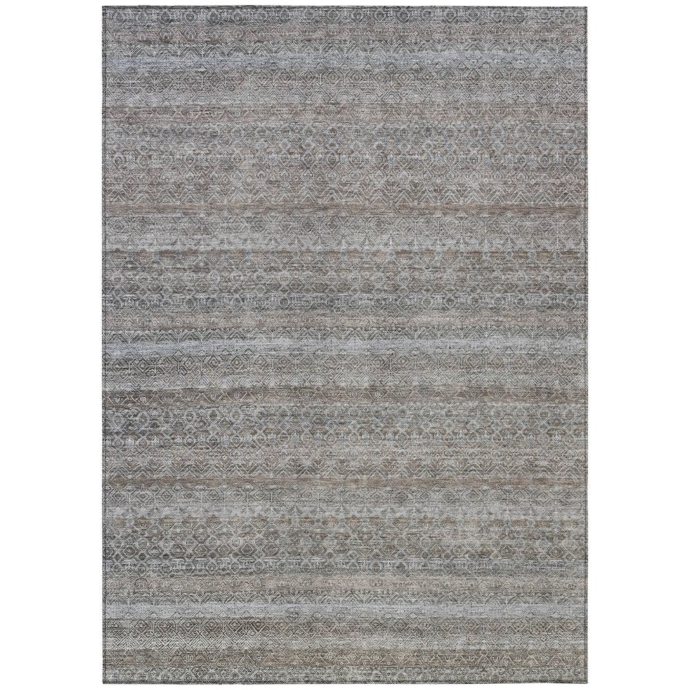 Machine Washable Indoor/Outdoor Chantille ACN2105 Brown 5' x 7'6" Rug