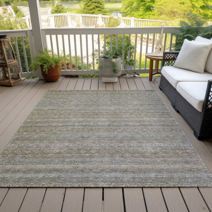 Machine Washable Indoor/Outdoor Chantille ACN2105 Khaki 5' x 7'6" Rug