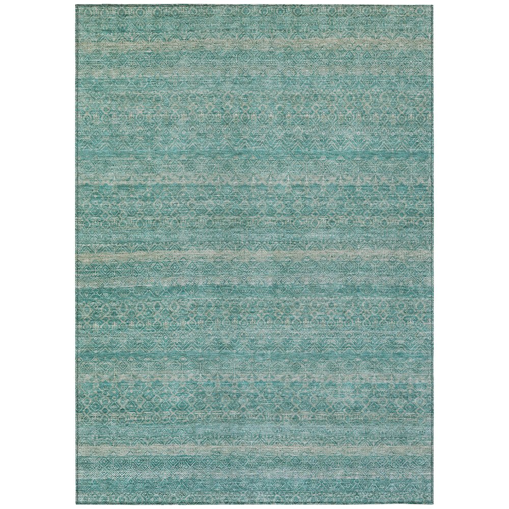 Machine Washable Indoor/Outdoor Chantille ACN2105 Teal 5' x 7'6" Rug