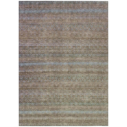 Machine Washable Indoor/Outdoor Chantille ACN2106 Brown 5' x 7'6" Rug