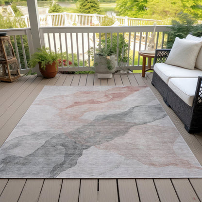 Machine Washable Indoor/Outdoor Chantille ACN2109 Salmon 5' x 7'6" Rug