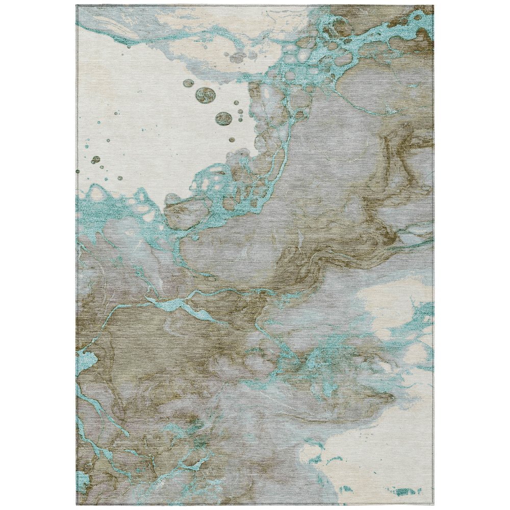 Machine Washable Indoor/Outdoor Chantille ACN2110 Teal 5' x 7'6" Rug