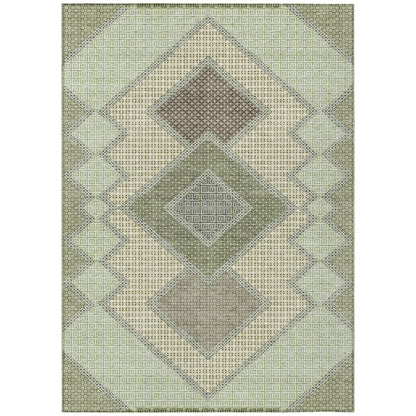 Machine Washable Indoor/Outdoor Chantille ACN2111 Green 5' x 7'6" Rug