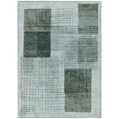 Machine Washable Indoor/Outdoor Chantille ACN2112 Teal 5' x 7'6" Rug