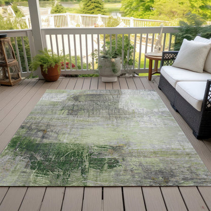 Machine Washable Indoor/Outdoor Chantille ACN2117 Aloe 5' x 7'6" Rug